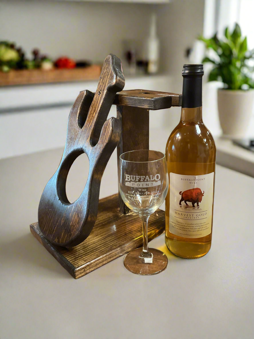Wine & Glasses Holder - Guitar