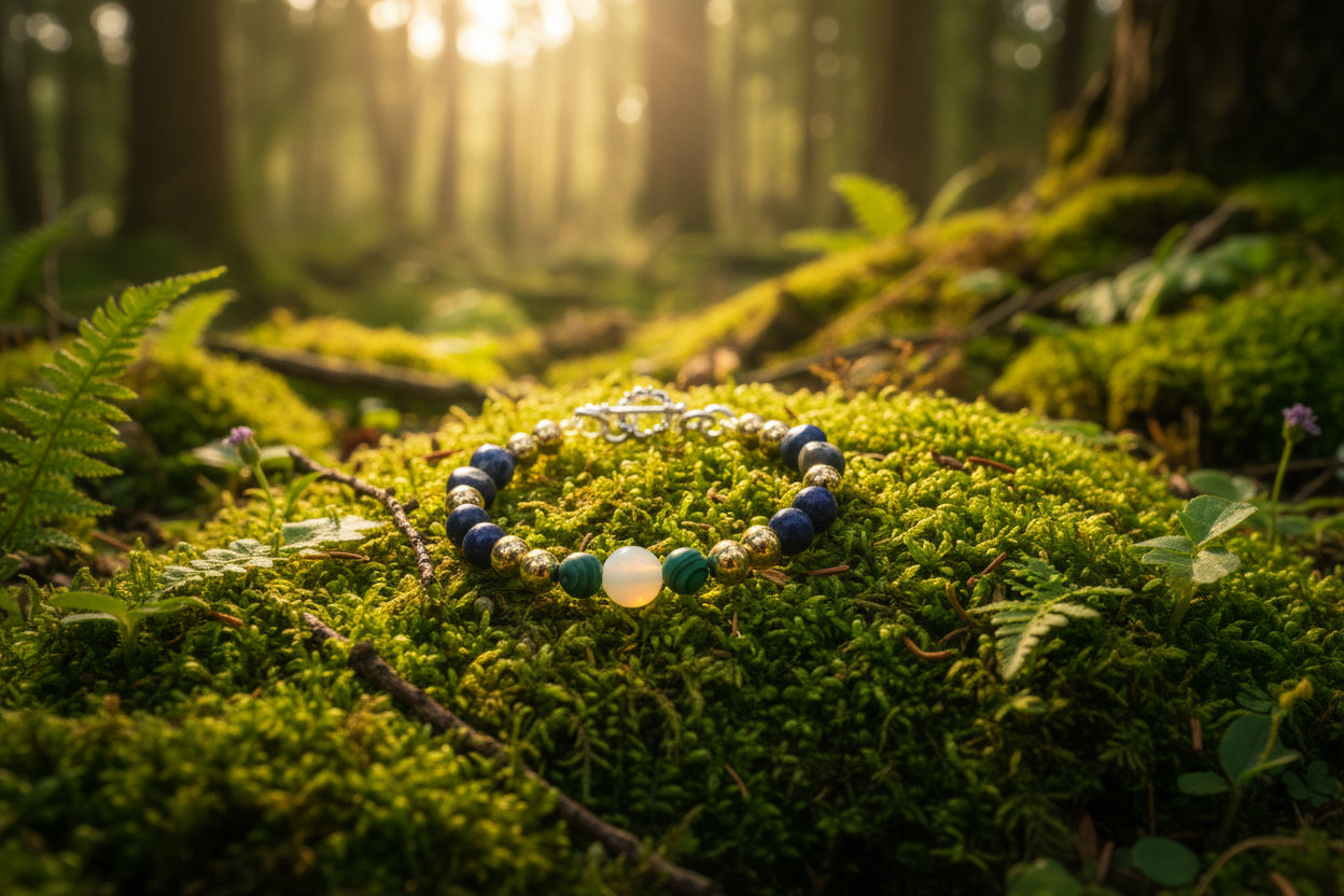Running Deer 0076 Stone and Metal Bracelet