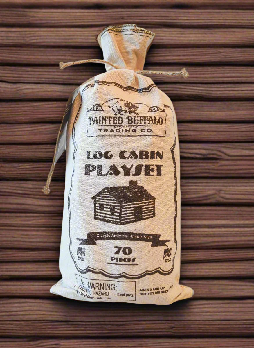 Painted Buffalo Log Cabin Set