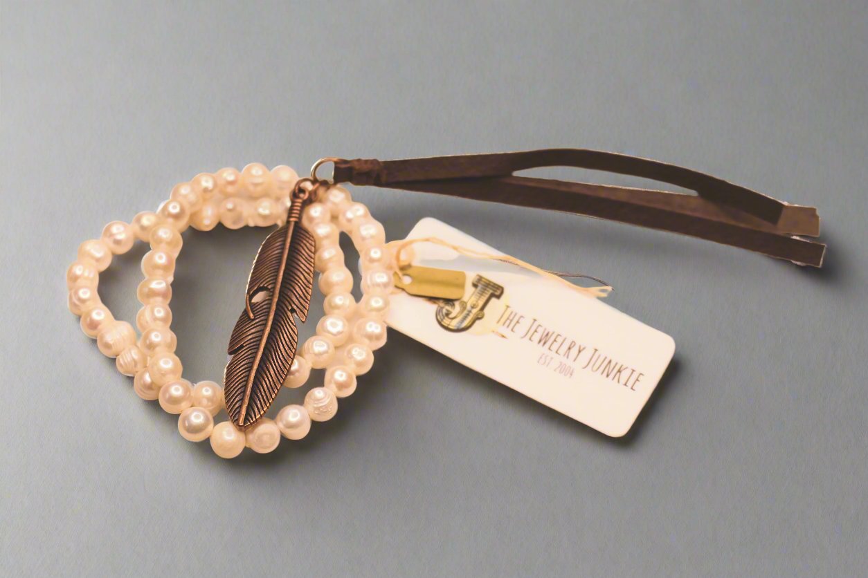 Pearl & Feather Bracelet