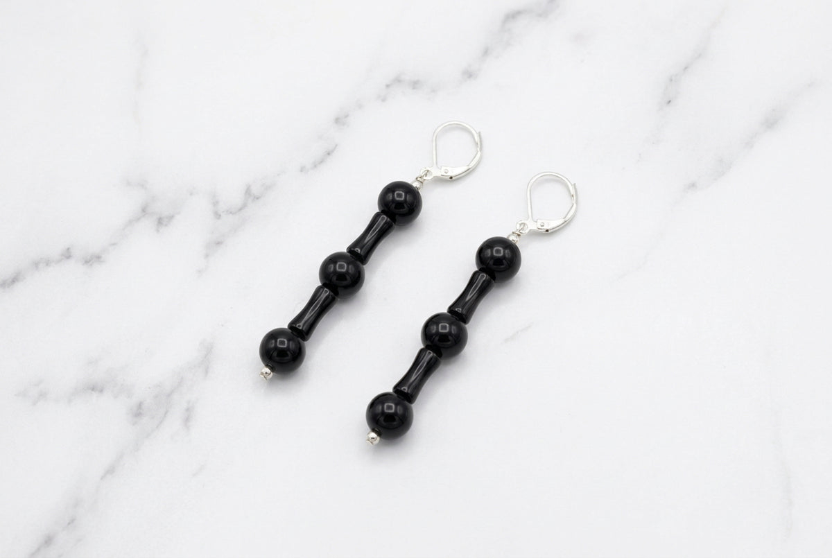 Running Deer 0056 Black Onyx Earrings