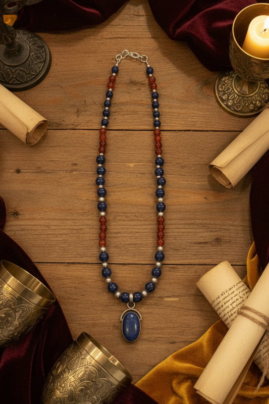 Running Deer 0038 Lapis Lazuli Pendant Necklace