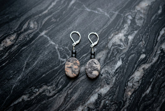 Running Deer 0054 Zebra Jasper Earrings