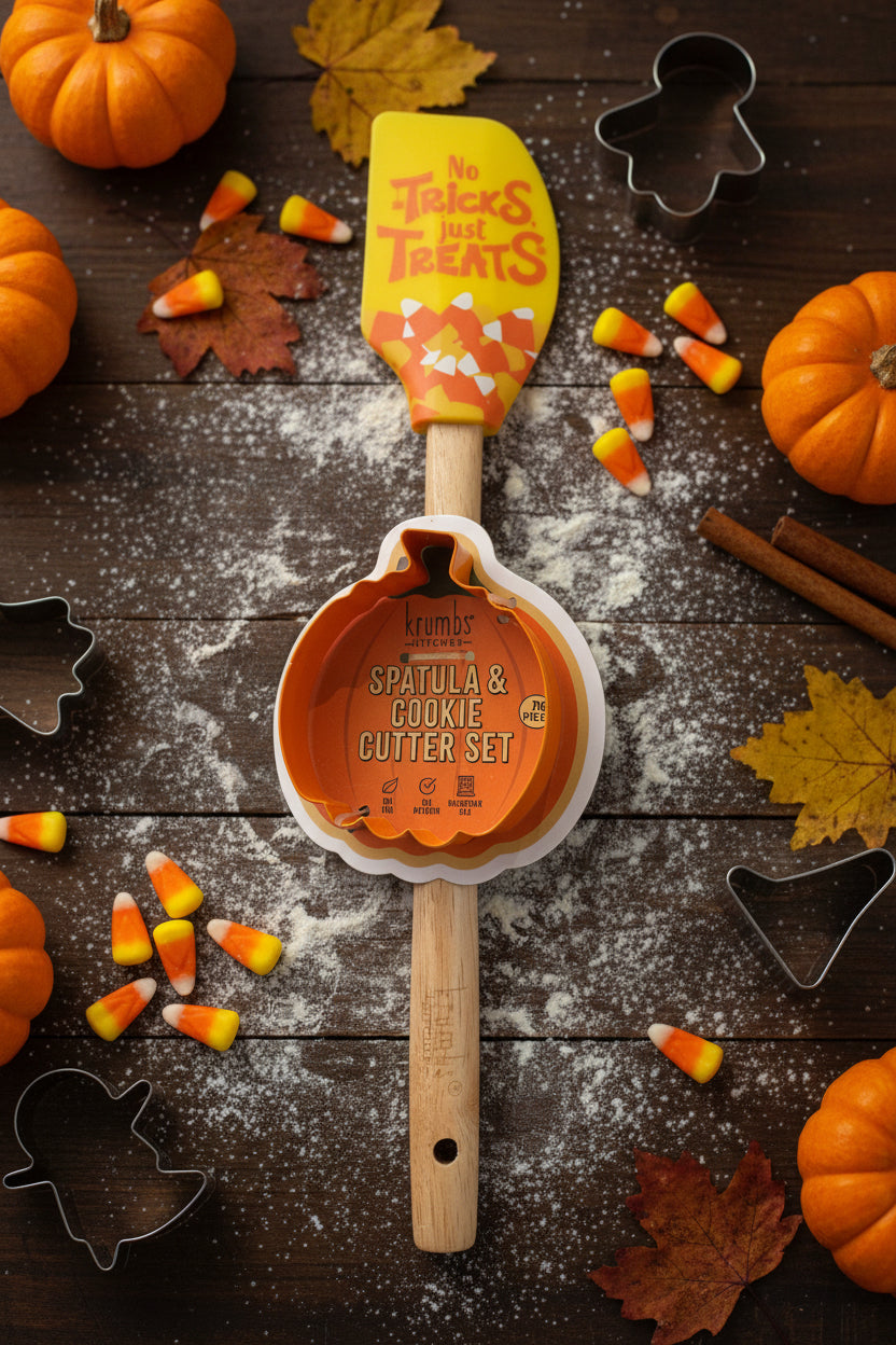 Krumbs Kitchen Spatula and Cookie Cutter Set - Halloween