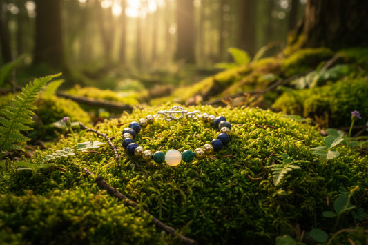 Running Deer 0076 Stone and Metal Bracelet