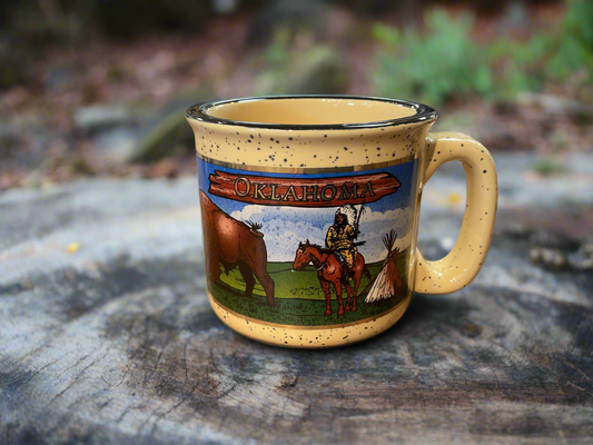 Oklahoma Prairie Scene Tan Campfire Mug