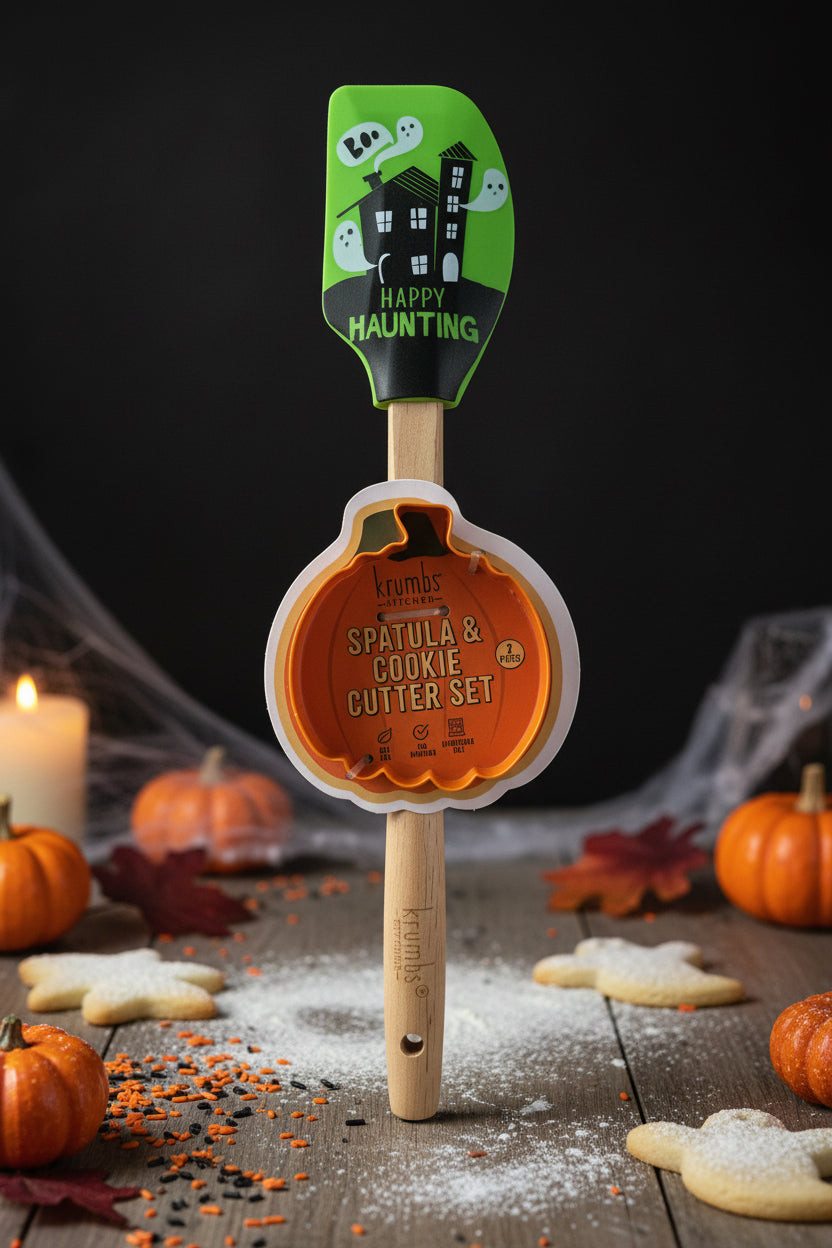 Krumbs Kitchen Spatula and Cookie Cutter Set - Halloween