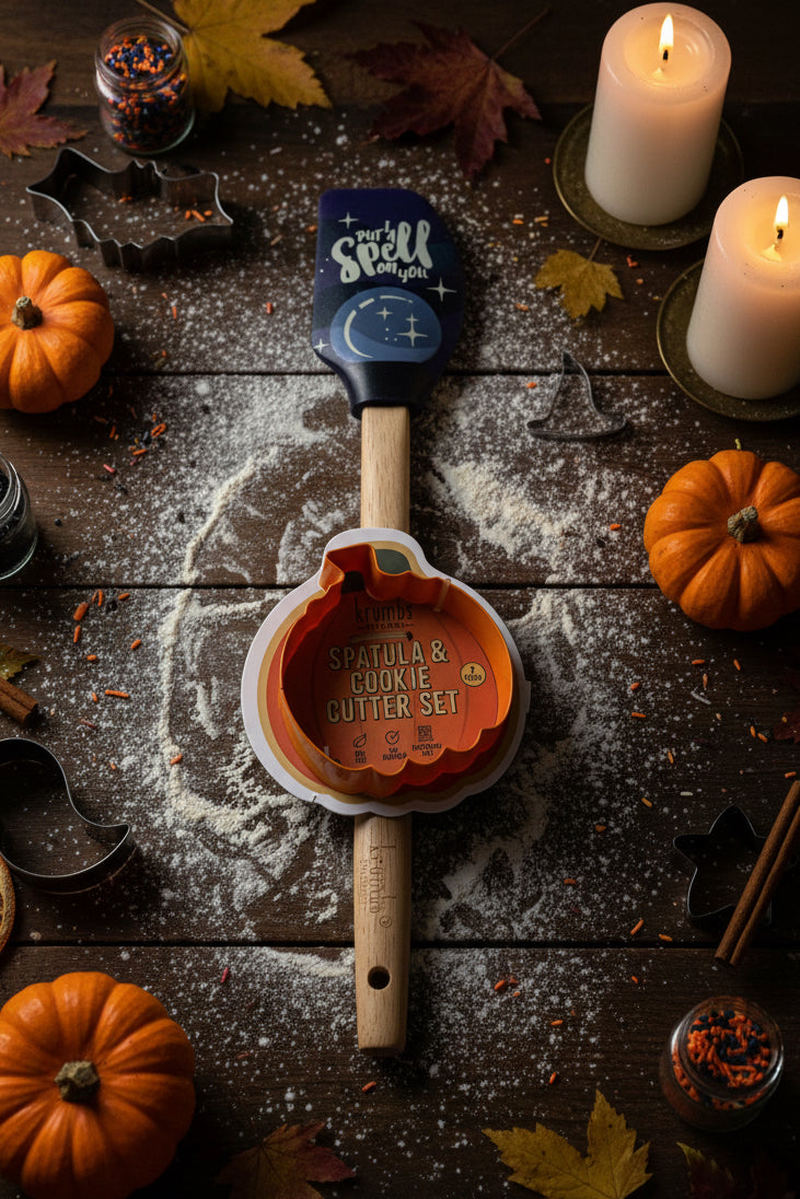 Krumbs Kitchen Spatula and Cookie Cutter Set - Halloween
