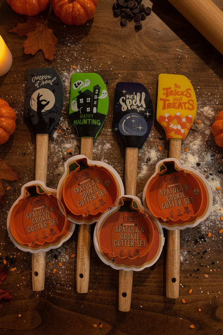 Krumbs Kitchen Spatula and Cookie Cutter Set - Halloween