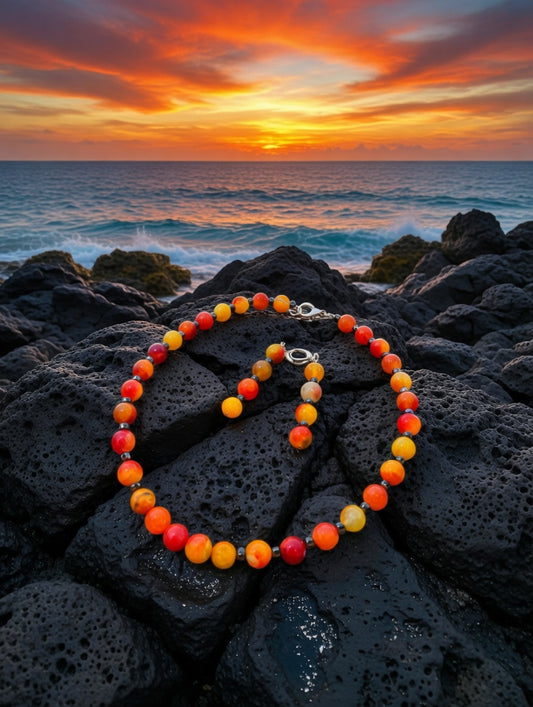 Running Deer 0001 Fire Agate Necklace