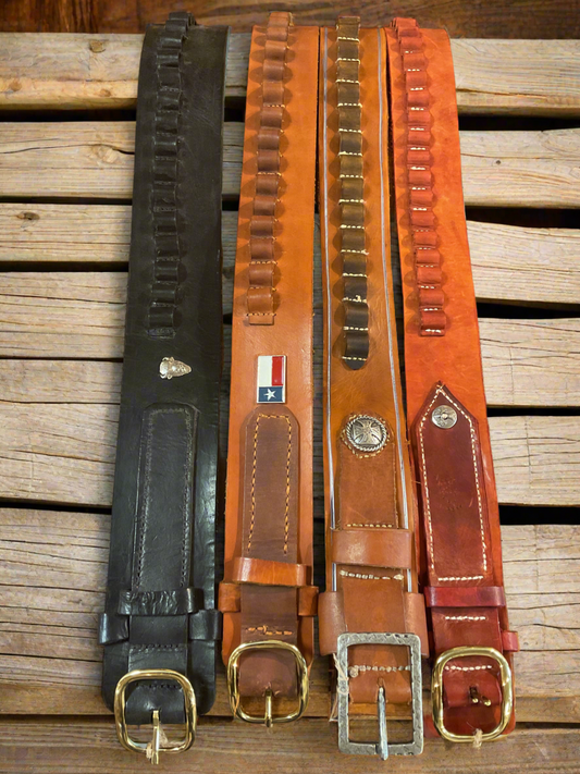 Running Deer Leather Cartridge Belts