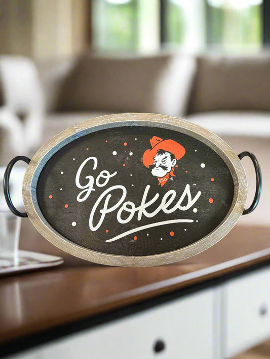 OSU Wood Oval Tray