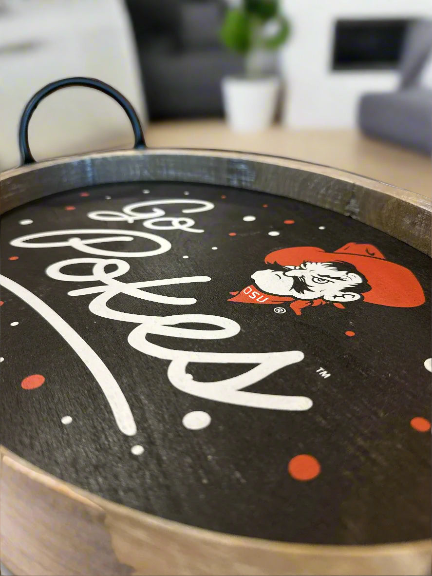 OSU Wood Oval Tray